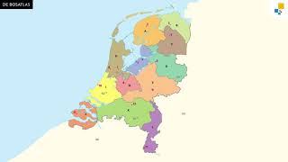 Mijn eigen Bosatlas Topografie Nederland  Basistopo Nederland  provincies en hoofdsteden [upl. by Jabin]