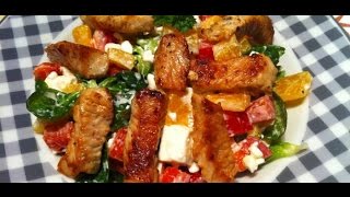 Der low carb Frischkäse Salat mit Putenbruststreifen  Fitnessrezepte [upl. by Hance585]