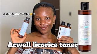 ACWELL LICORICE PH BALANCING TONER REVIEW  MOST EFFECTIVE BRIGHTENING TONER affordabletoner [upl. by Aihsirt261]