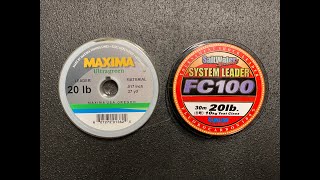 FC100 Fluorocarbon vs Maxima Monofilament Underwater Abrasion Tests [upl. by Lopez432]