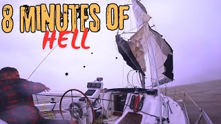 STORM SQUALL rips sail to TATTERS 1st time sailing [upl. by Jaunita]