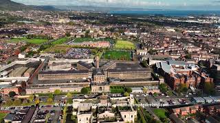 Aerial Video of Crumlin Road Gaol Jail Visitor Attraction and Conference Centre Belfast City [upl. by Igig642]