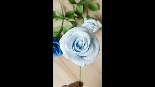 Paper Rose  how to make flower with crepe paper papercraft tadiyideas [upl. by Mayyahk]