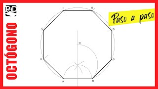 Como Dibujar un Octógono a partir del Lado Polígonos Regulares conocida Medida del Lado Octágono [upl. by Sundberg]
