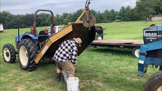 Always Something Getting Around To Cleaning Out The Big Barn Hauling Manure 81424 [upl. by Balkin344]