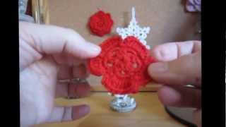 Flor para gorro crochet [upl. by Hatnamas]