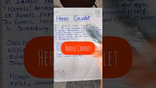 What is Heroic Couplet in English literature  Heroic Couplet  sonnet couplet englishliterature [upl. by Ortrude]