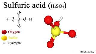 Sulfuric Acid H2SO4 3D Model with Lewis Structure [upl. by Nnaecyoj13]