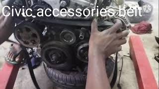 HONDA CIVIC 200620098th Generation accessories belt replacement and diagram [upl. by Epner]