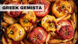 Greek Stuffed Vegetables Gemista  Vegan Recipe [upl. by Eadmund537]