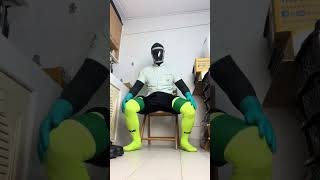 Layered Green Soccer Sock on Zentai body [upl. by Alysia947]