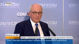 Fraktionssitzungen Statement der CDUCSU von Volker Kauder vom 20032018 [upl. by Mable633]