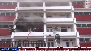 Srinagar Fire breaks out in MLA hostel in Srinagar [upl. by Ydderf21]