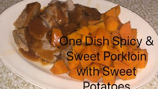 One Dish Spicy amp Sweet Porkloin amp Sweet Potatoes  One Dish Deliciousness vlogmas2021 vlogmasday3 [upl. by Annay457]