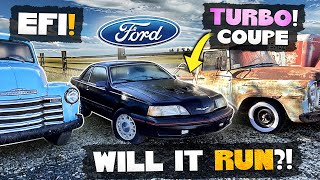 ABANDONED 1988 Ford Thunder Bird Turbo Coupe Sat 20 years WILL IT RUN [upl. by Ronny643]