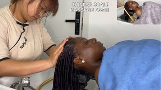 ASMR CHINESE SCALP MASSAGE ON BRAIDS  ASMR 편안한 두피 마사지 및 트리트먼트 [upl. by Sinned]