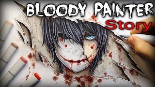 Bloody Painter STORY  Drawing  Creepypasta DeluCat [upl. by Htelimay]