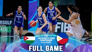 Jordan v Philippines  Full Basketball Game  FIBA U16 Womens Asian Championship 2023  Division B [upl. by Ahtanamas59]