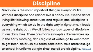 Essay on Discipline in English  Paragraph on Discipline  Value of Discipline  100 150 200 Words [upl. by Winny]