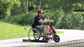 Elesmart A6 model wheelchair power assist electric wheelchair handcycle video [upl. by Idnar123]