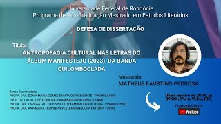 Banca de Defesa  MATHEUS FAUSTINO PEDROSA [upl. by Mloc]