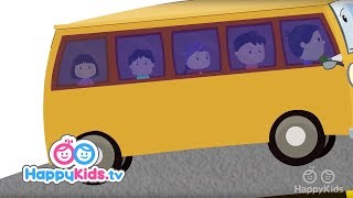 The Wheels On The Bus Go Round And Round I Songs For Kids aI HappyRhymes Collection  Happy Kids [upl. by Imij719]