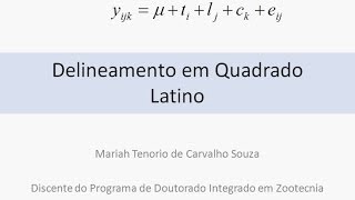 Delineamento em quadrado Latino  DQL parte 2 [upl. by Ragland]