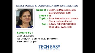 Video13 Electrical Measurement amp Instrumentation Error Analysis Instruments Parameters Part1 [upl. by Konstantine696]