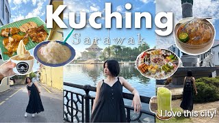 One day exploring Kuching Sarawak 🇲🇾 travel vlog 3  food hunting and finding the best kek lapis [upl. by Calabrese]