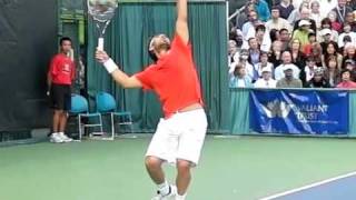 Marcos Baghdatis Serve amp Return in Super SloMotion [upl. by Meingoldas]