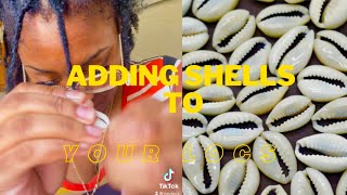 How to add shells to the ends of your locs  Adding shells to locs  Loc shells Loc Jewelry [upl. by Ataymik]