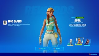 Unlocking FREE Fortnite Skin Style AURA CHARMING Showcase Gameplay Victory Royale WIN [upl. by Canice961]