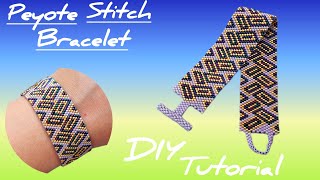 Peyote stitch braceletSimple and elegant braceletEven count peyote stitchHow to make jewelry home [upl. by Nozicka70]