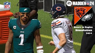 Madden 24 Bears vs Eagles Sim 20242025 Full 15 Minute Quarters Madden 25 Roster Game Play [upl. by Morell]