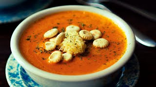 Rich and Creamy Roasted Red Pepper Gouda Soup [upl. by Xirtaeb]