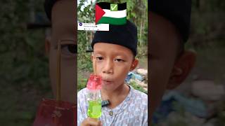 MAKAN SATE JELLY WARNA BENDERA PALESTINA shorts [upl. by Tima]