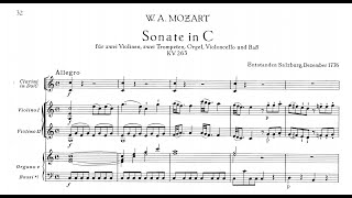 W A Mozart  CHURCH SONATA NO 12 in C major K263 With ScoreSheet Music [upl. by Itra]