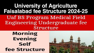 University of Agriculture Faisalabad fee Structure 2024  uaf fee Structure Bs program undergraduate [upl. by Yenahs]