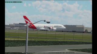 A380800 Qantas Airlines 2 landings at HartsfieldJackson intl Airport GA [upl. by Nela554]