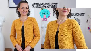 Chaqueta elegante a crochet 😍 todas las tallas [upl. by Astera666]