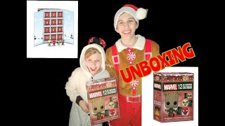 CHRISTMAS FUNKO 12 COUNTDOWN DOWN CALENDAR POCKET POPS MARVEL FIGURE UNBOXING X REVIEW [upl. by Iretak396]