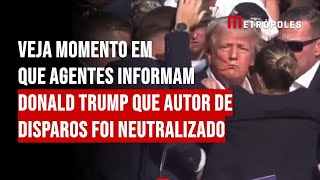 Veja momento em que agentes informam Donald Trump que autor de disparos foi neutralizado [upl. by Hebbe]