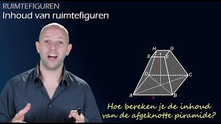 Ruimtefiguren  Hoe bereken je de inhoud van een afgeknotte piramide vwo C  WiskundeAcademie [upl. by Acireed]