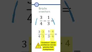 Wie subtrahiert man Brüche shorts [upl. by Vizza996]