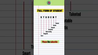 Full Form Of Student dailyshorts school classroomlanguage [upl. by Idak831]