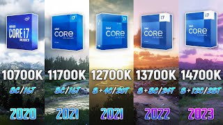 i7 10700K vs i7 11700K vs i7 12700K vs i7 13700K vs i7 14700K  5 Gen Difference [upl. by Bundy]