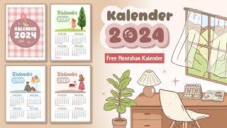 Cara Membuat Kalender di Canva  Kalender 2024 [upl. by Wivestad]