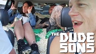 Popcorn Car Mayhem in Hollywood  The Dudesons [upl. by Karon281]