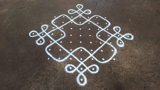 Beautiful beginners diwali special kambi kolam  11 x1 dots easy sikku kolam  SathyaSelva Arts [upl. by Francis]