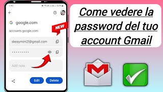 Come vedere la password del tuo account Gmail nuovo 2024 [upl. by Akcirderf]